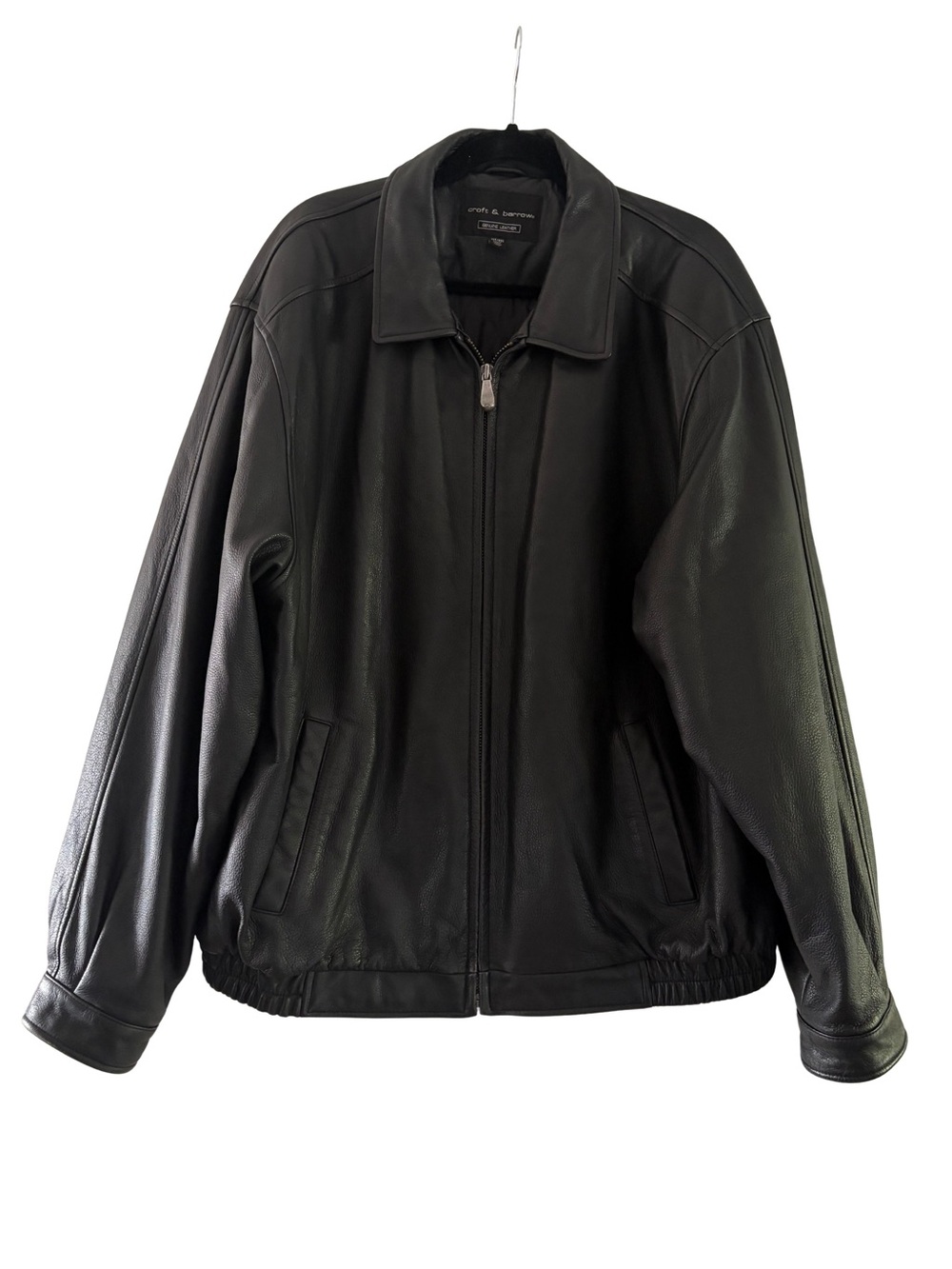 croft & barrow Vintage Genuine Leather Men’s Bomber Jacket Quilted XLT